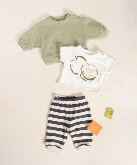 Leggings às riscas com cinto elástico