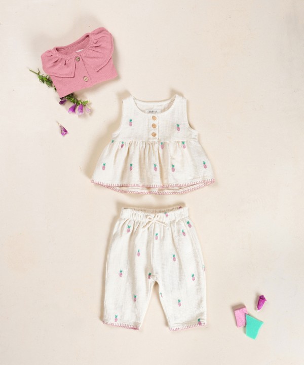 Pantalon en coton bio avec imprim?