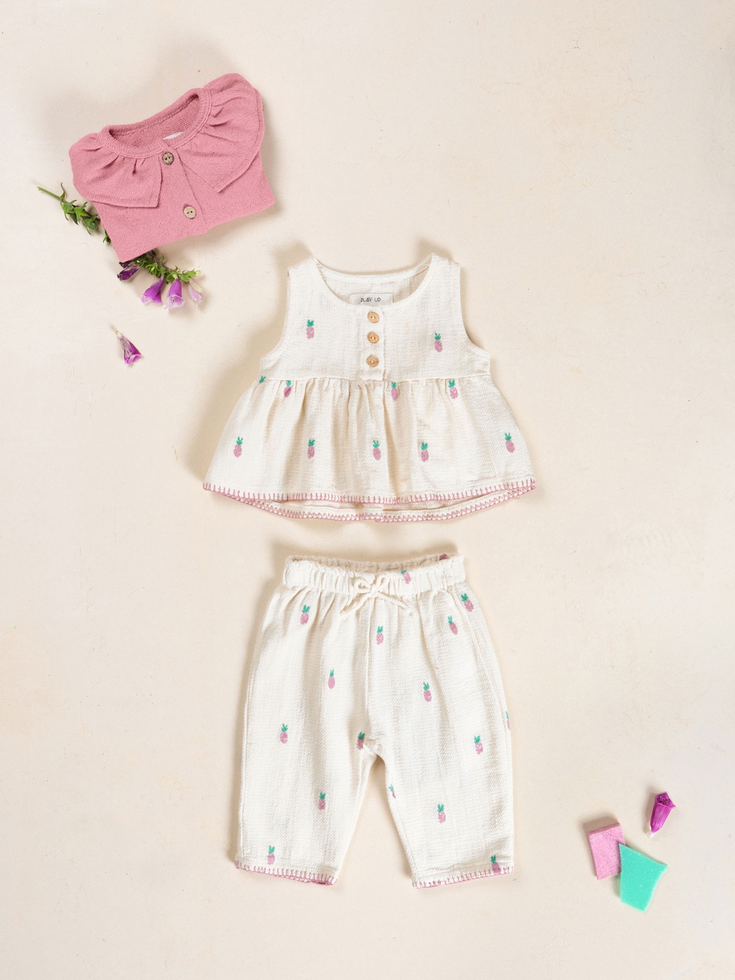 Pantalon en coton bio avec imprim?