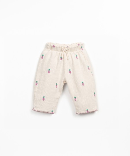 Pantalon en coton bio avec imprim?