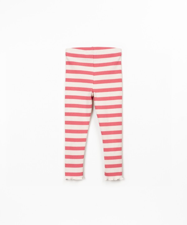 Leggings � rayures en m�lange de coton et modal