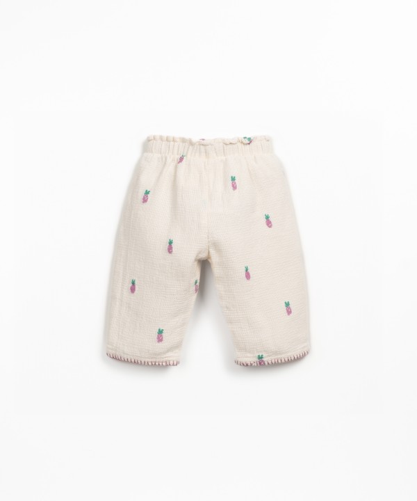 Pantalon en coton bio avec imprim?