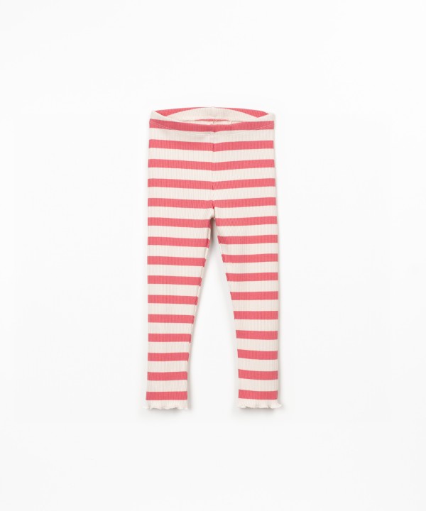 Leggings � rayures en m�lange de coton et modal