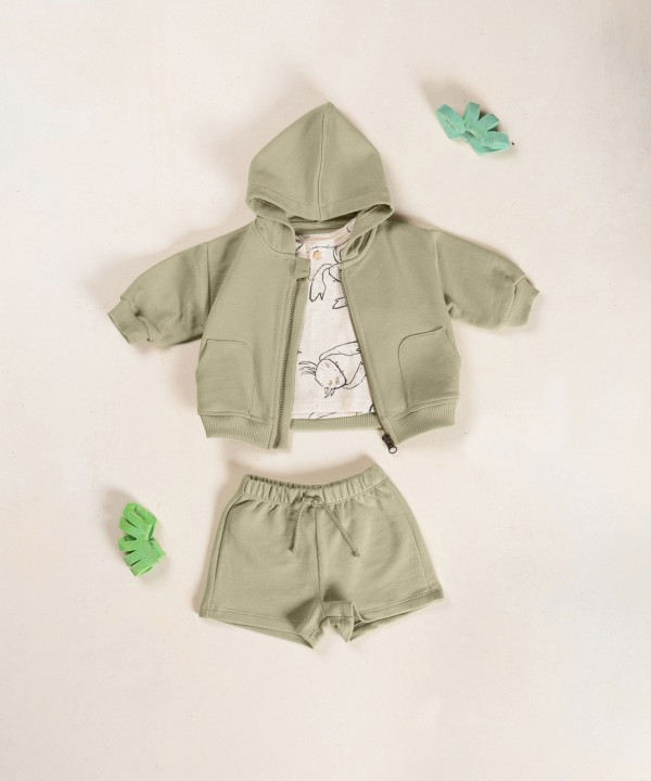 Veste avec fermeture �clair et capuche