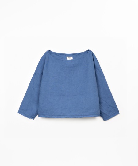 Camisola de linho com decote à barco