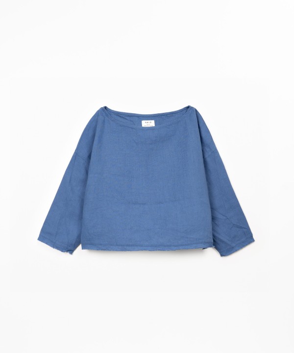 Camisola de linho com decote � barco