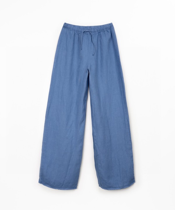 Pantalon en lin avec ceinture ajustable