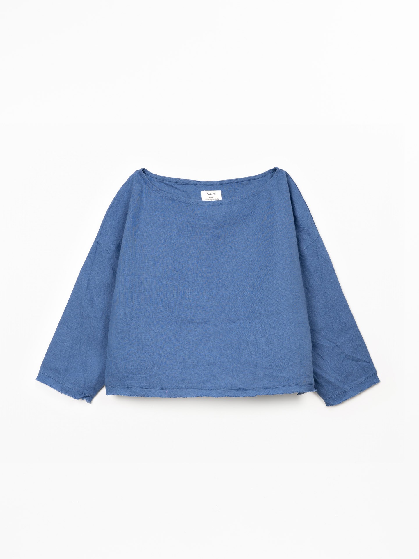 Camisola de linho com decote à barco