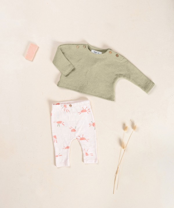 Camisola com mistura de fibras naturais e fibras recicladas