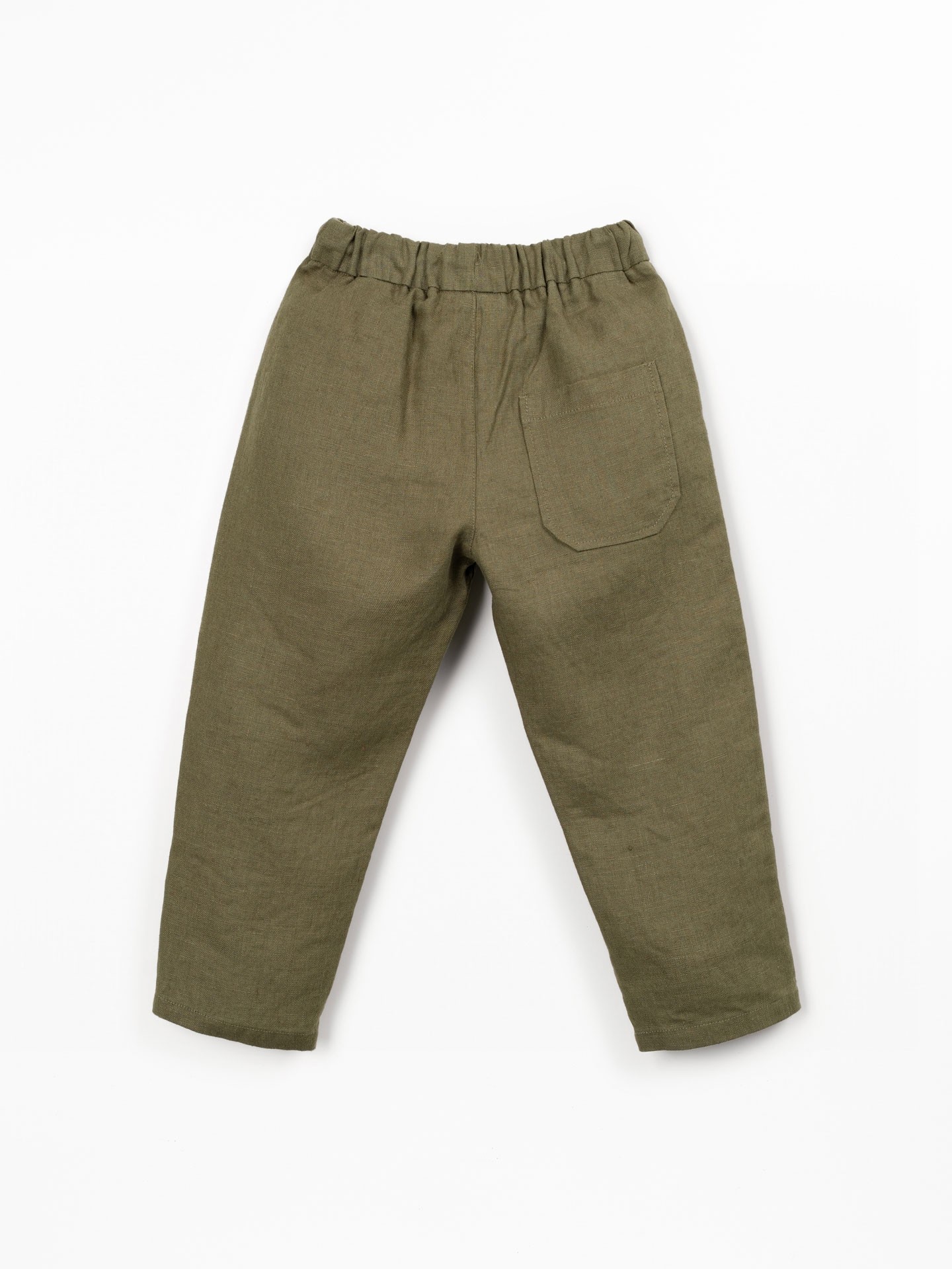 Pantalon en lin avec taille élastique