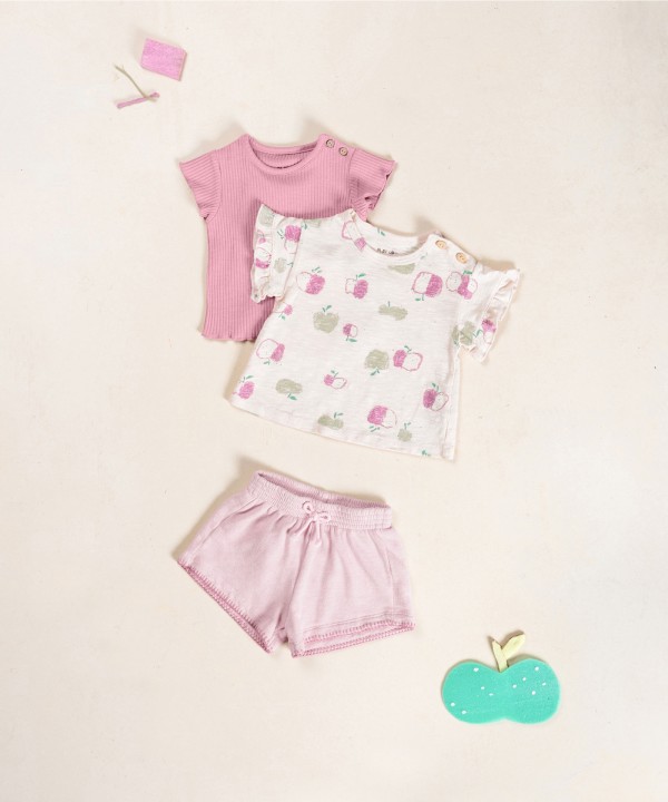 T-shirt avec empi�cement � volant sur la manche