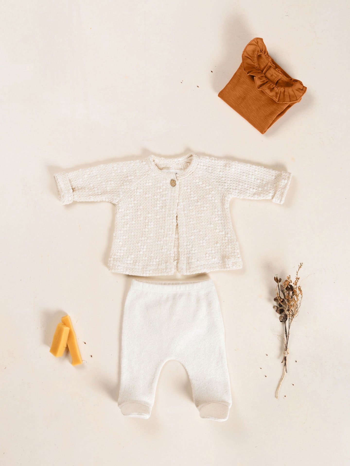 Leggings em mistura de fibras naturais e fibras recicladas