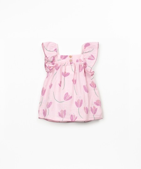 Robe en tissu avec imprimé de tulipes