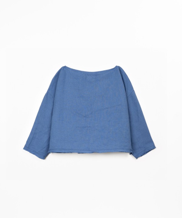 Camisola de linho com decote � barco