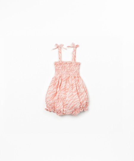 Organic cotton jumpsuit with zebra print