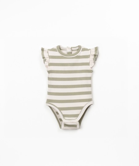Body en maille côtelée avec motif à rayures