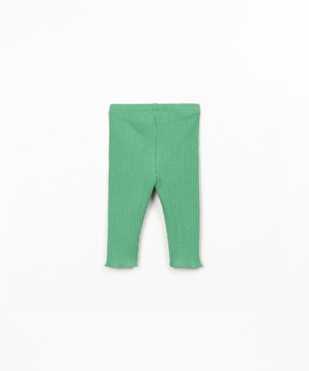 Leggings caneladas em algodão orgânico