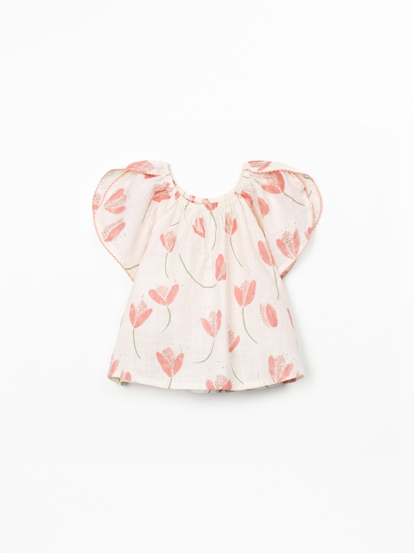 Tunique en coton biologique avec imprimé tulipes