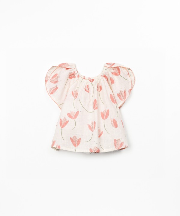 Tunique en coton biologique avec imprim� tulipes