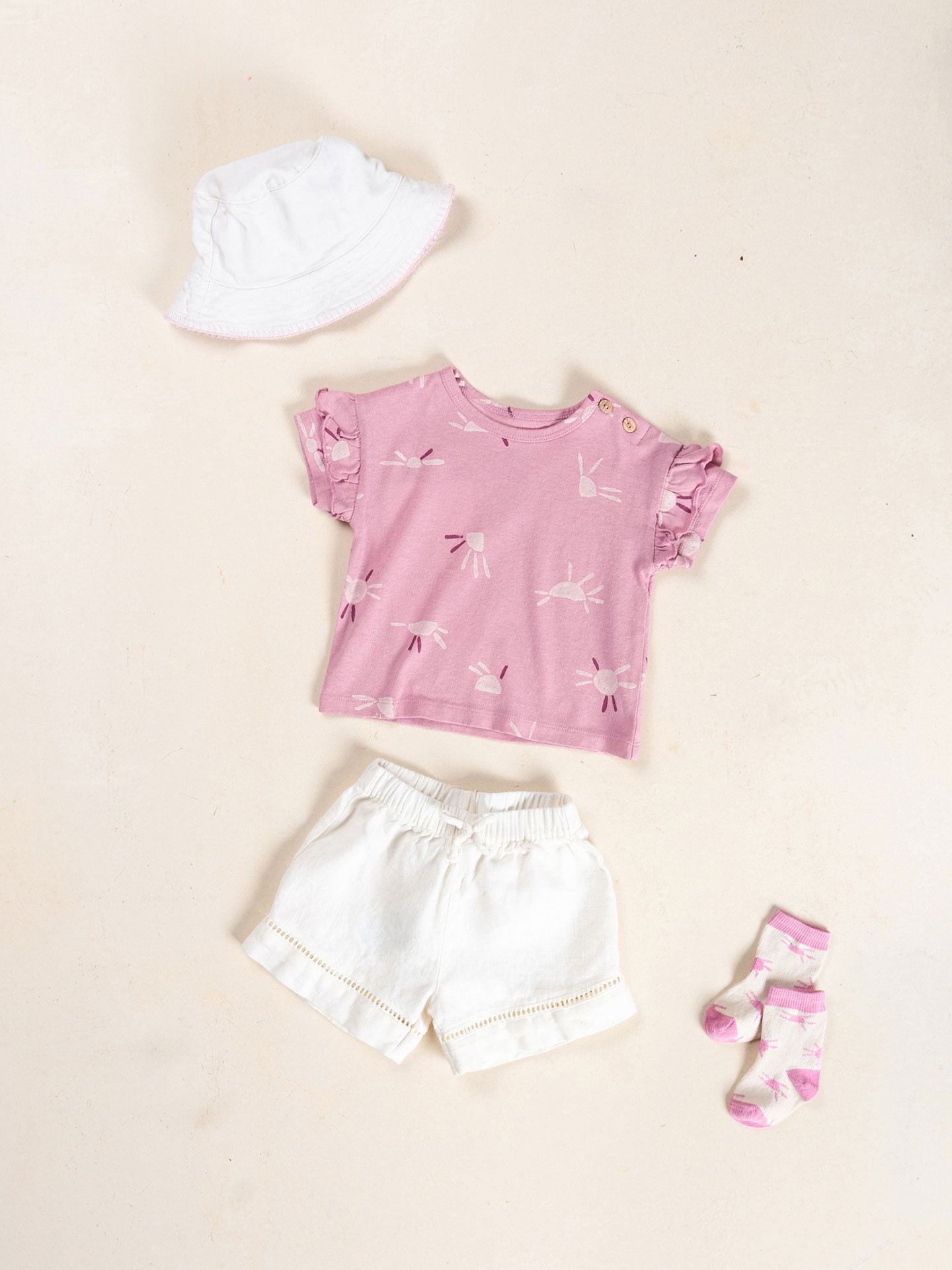 Chaussettes en coton biologique avec imprimé soleil