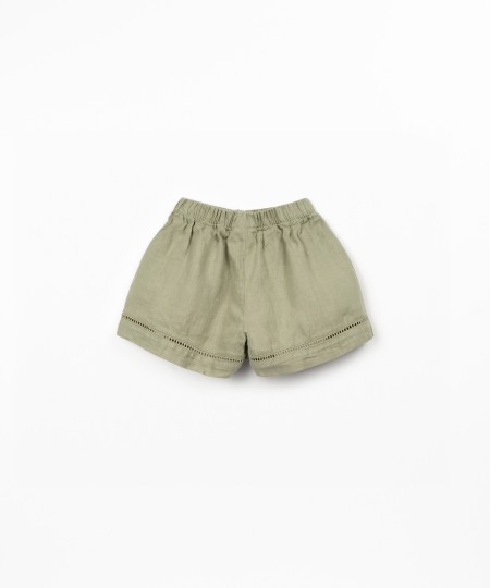 Short en lin avec ceinture élastique