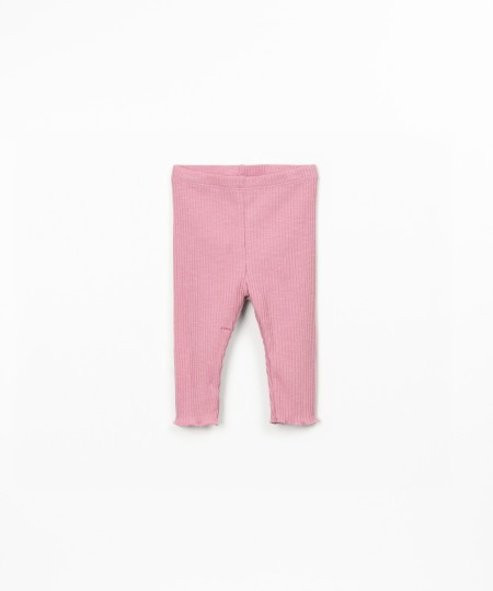 Leggings a costine in cotone biologico