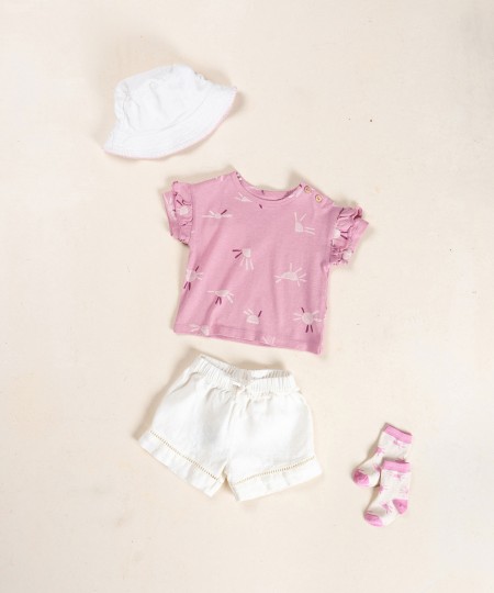 T-shirt anti-UV en mélange de fibres recyclées et naturelles