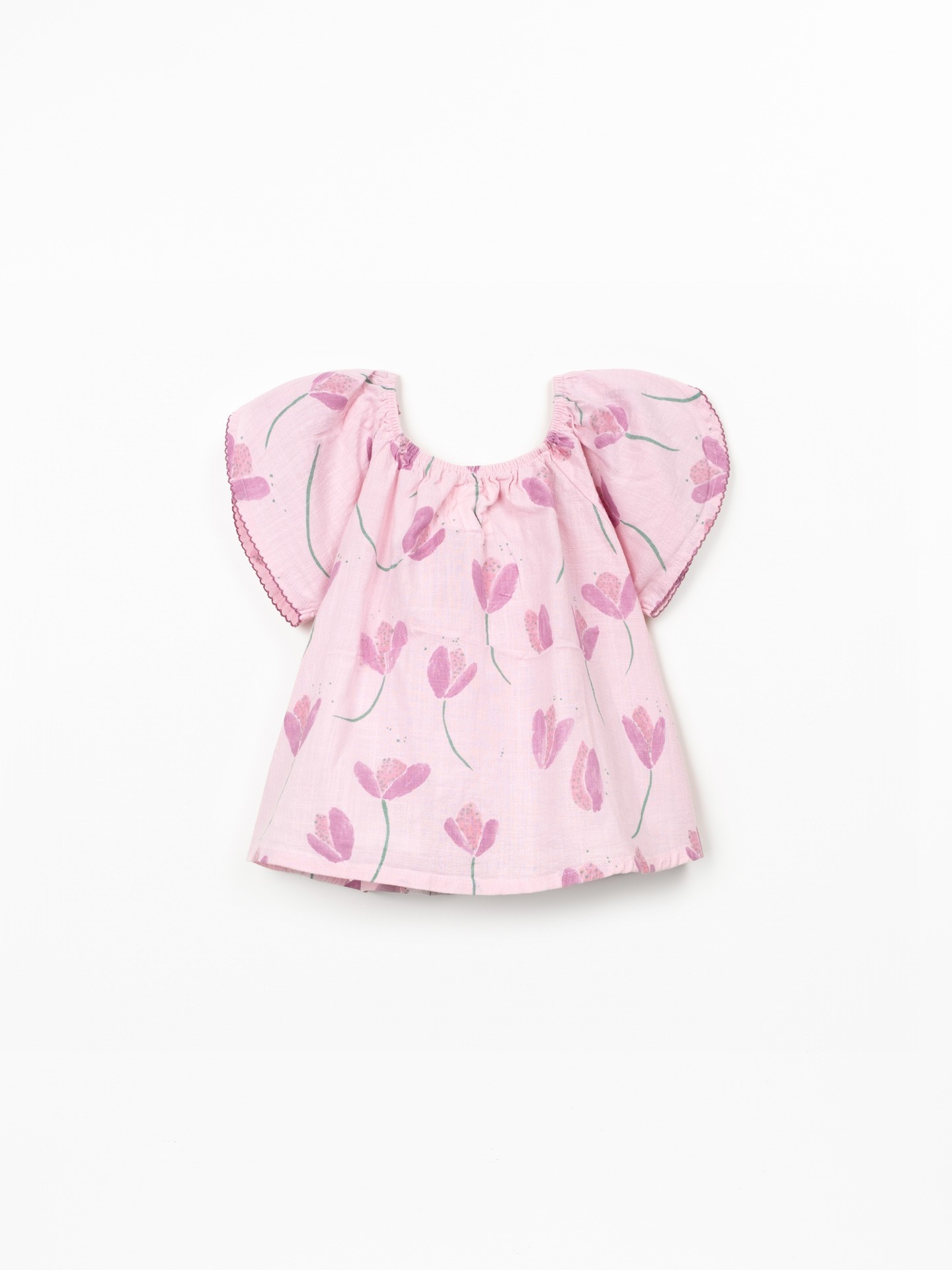 Tunique en coton biologique avec imprimé tulipes