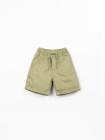 Twill shorts with pockets and adjustable drawstring