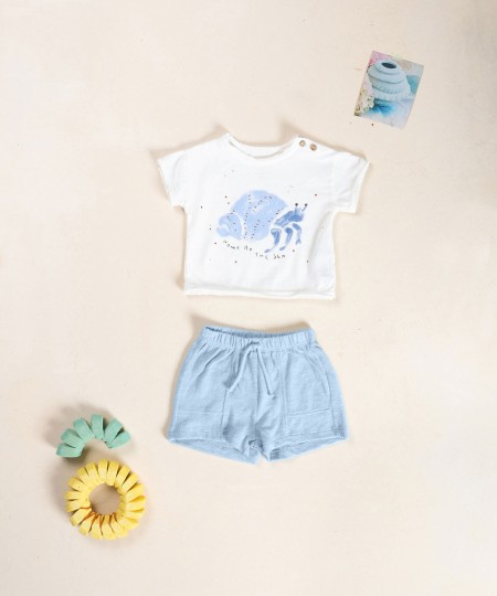 Short en maille en coton biologique