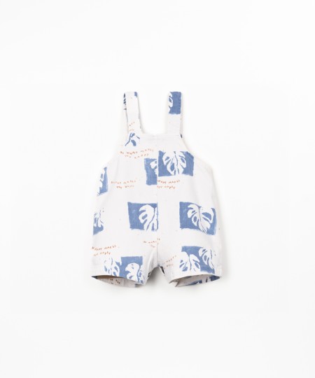 Mono de sarga con estampado de monstera
