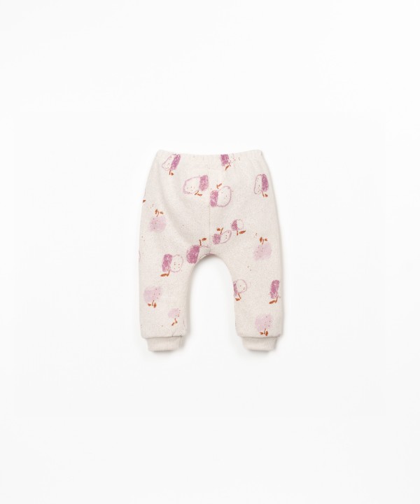 Pantalon en maille avec imprim� pommes
