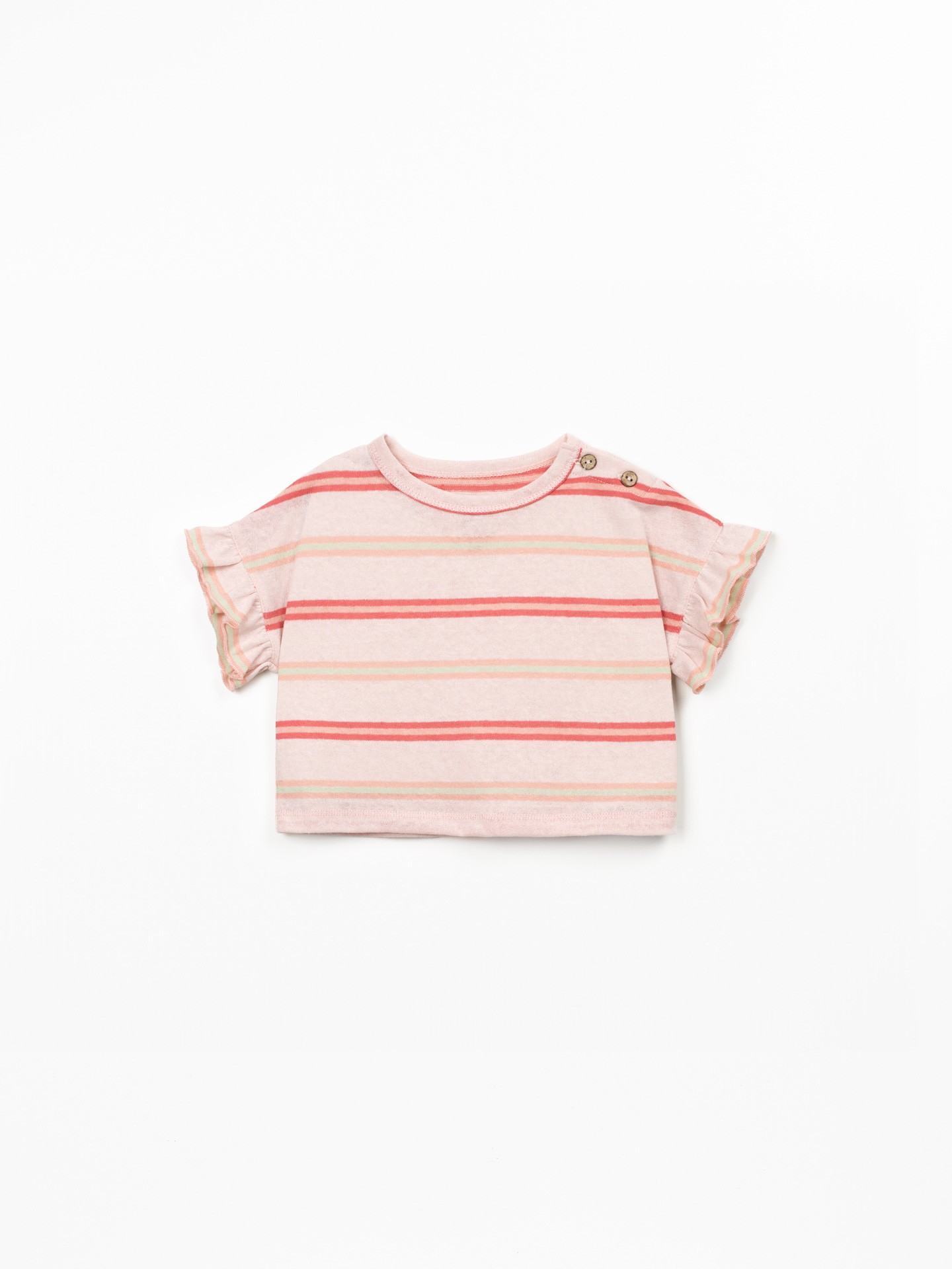 T-shirt en fibres naturelles avec motif à rayures