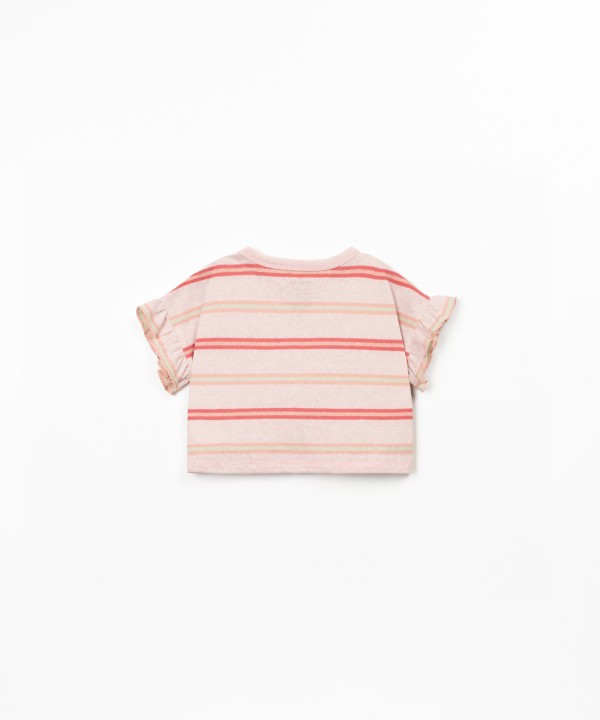 T-shirt in natural fibers with stripe pattern