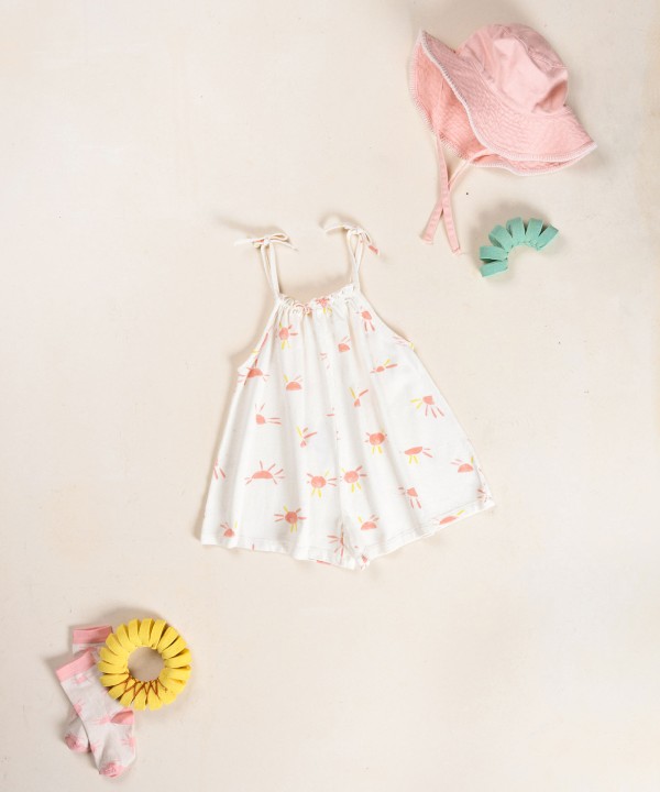 Combinaison en maille de coton avec imprim?