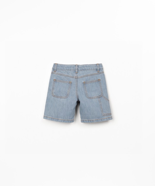 Short en denim avec ceinture r�glable