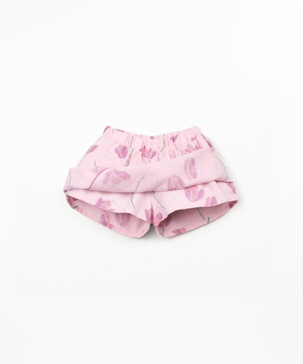 Jupe-culotte en coton biologique avec imprim� tulipes