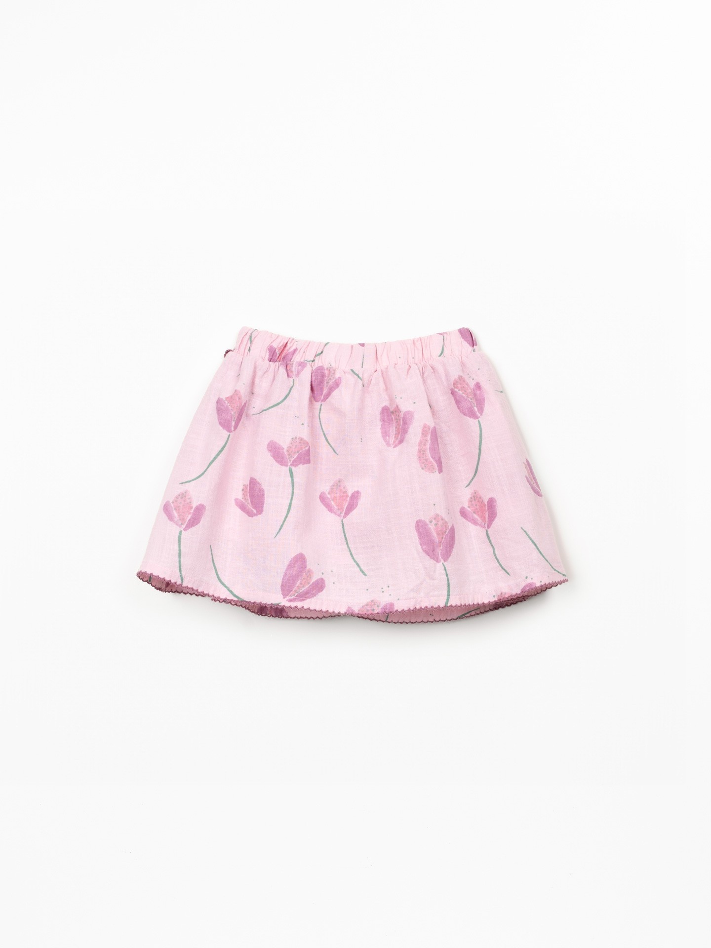 Jupe-culotte en coton biologique avec imprimé tulipes