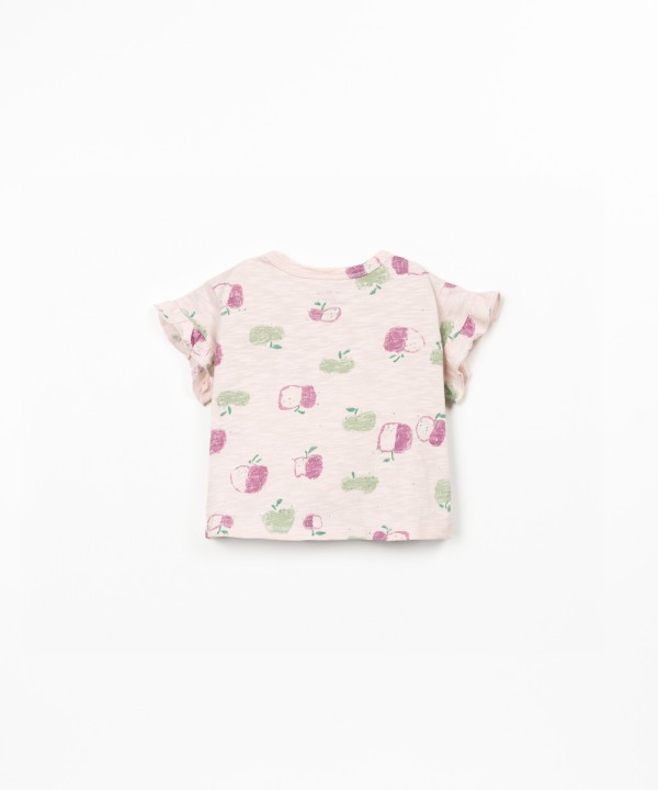 T-shirt avec empi�cement � volant sur la manche