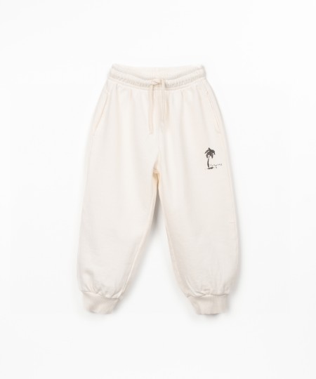 Pantalon en fibres naturelles avec dessin