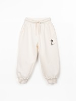 Pantalon en fibres naturelles avec dessin