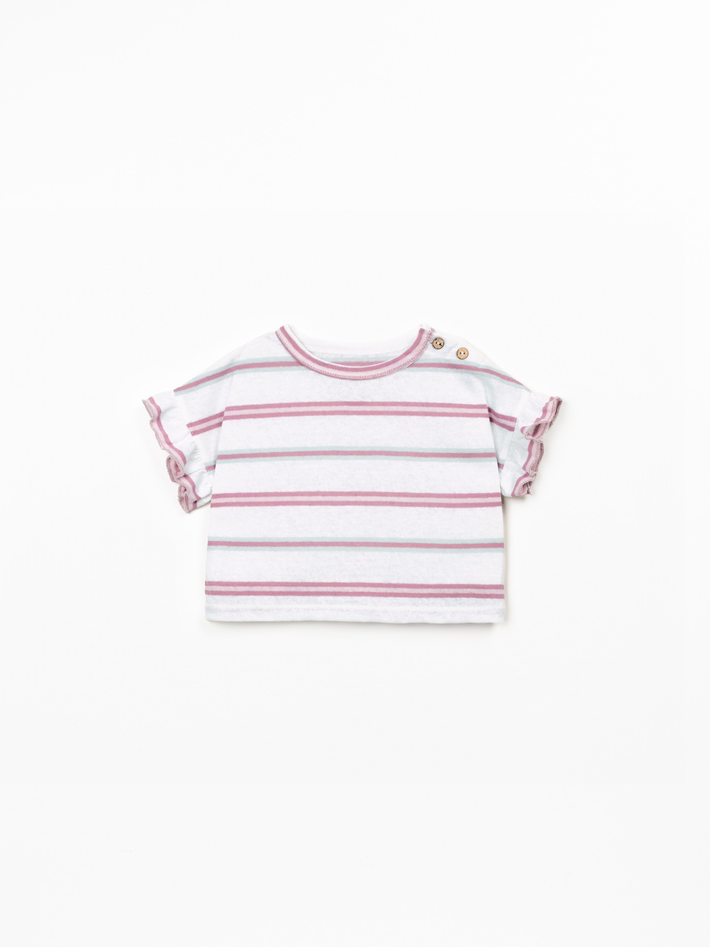 T-shirt en fibres naturelles avec motif à rayures