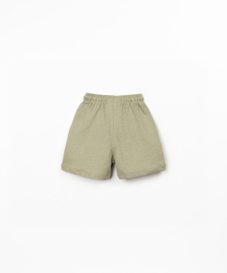 Shorts in maglia con lino