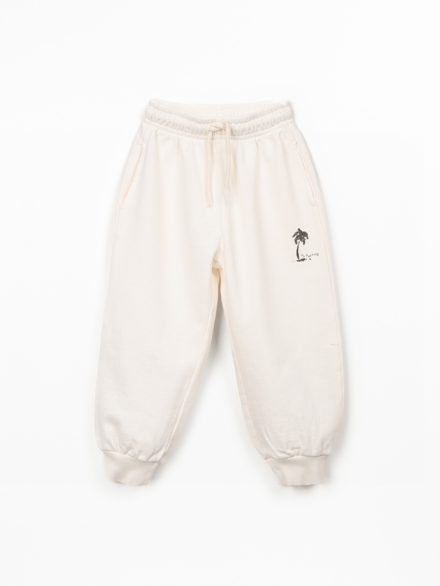 Pantalon en fibres naturelles avec dessin