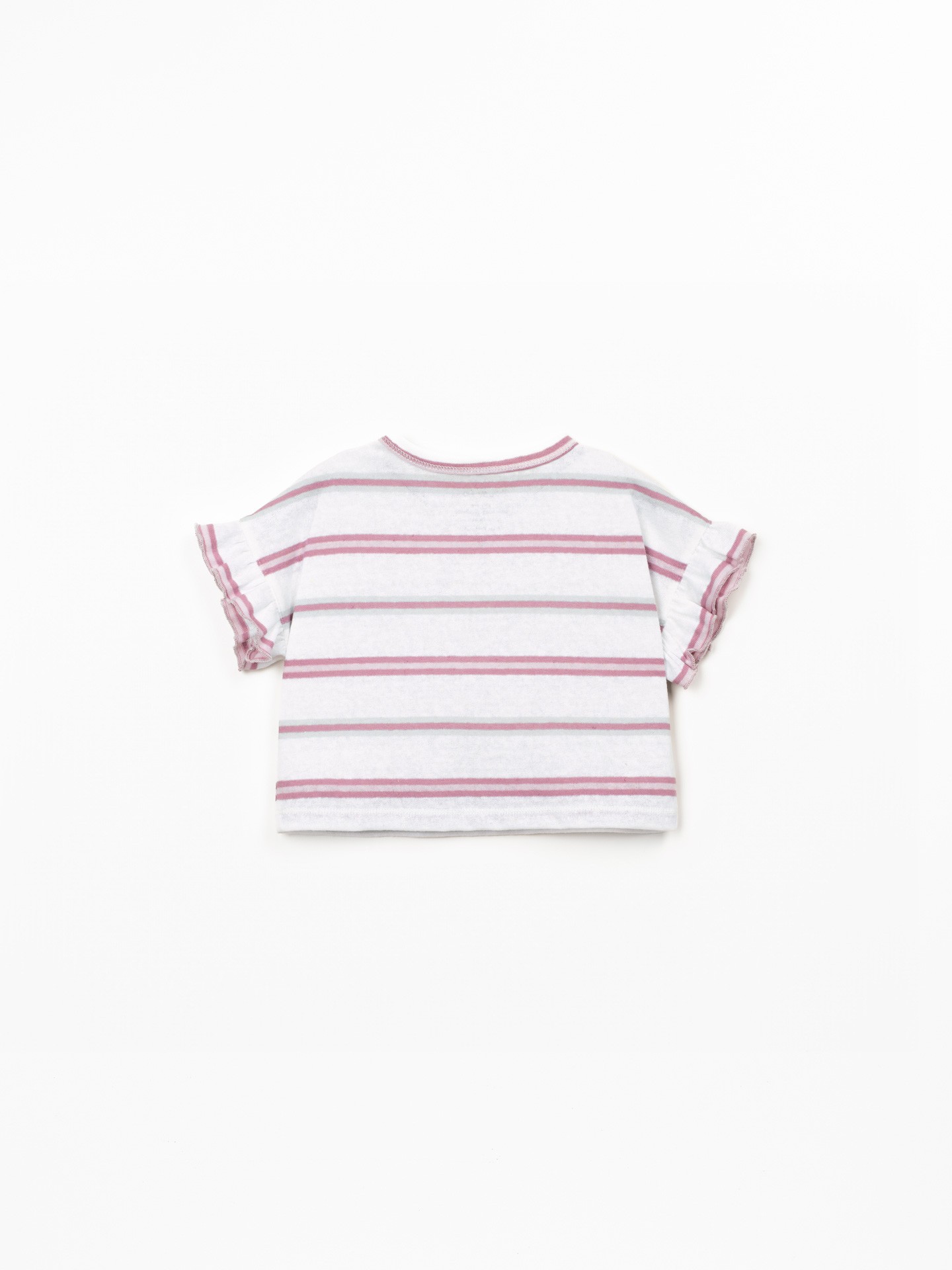 T-shirt en fibres naturelles avec motif à rayures