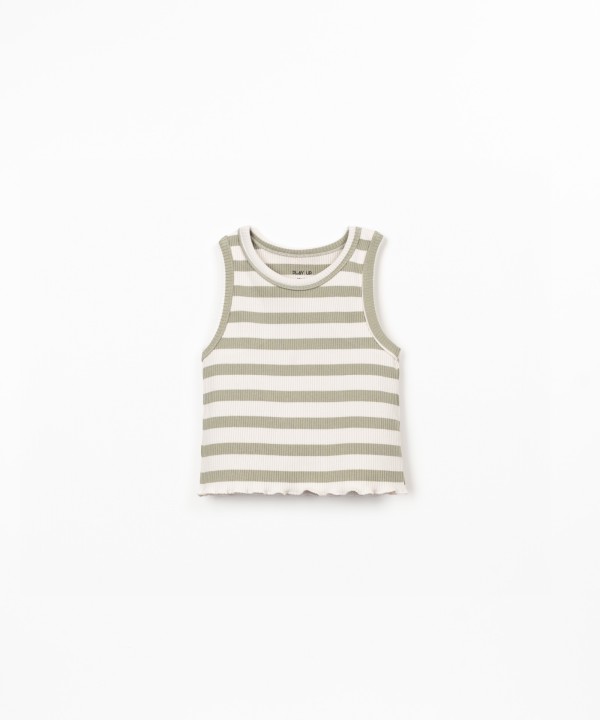 Top sans manches � motif ray�