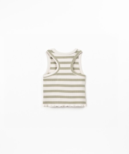 Top sans manches à motif rayé