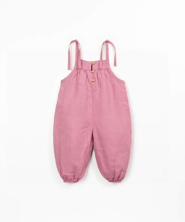 Combinaison en lin avec bretelles