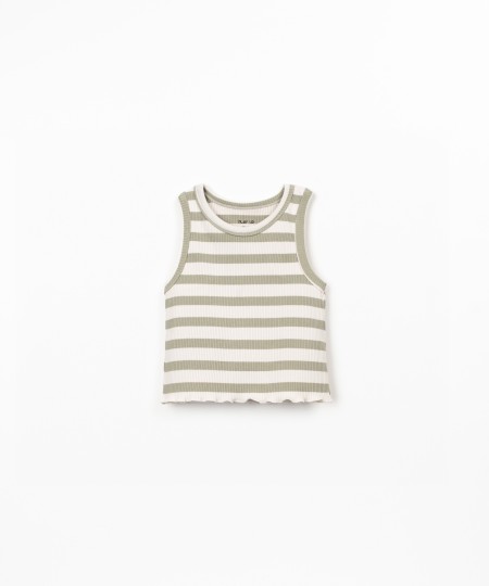 Top sans manches � motif ray�