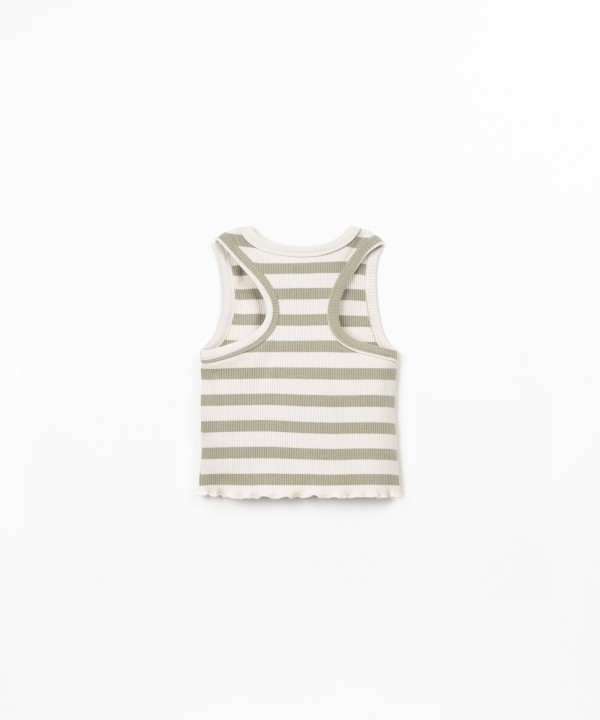 Top sans manches � motif ray�